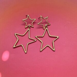 Madewell Gold Star Drop Earrings